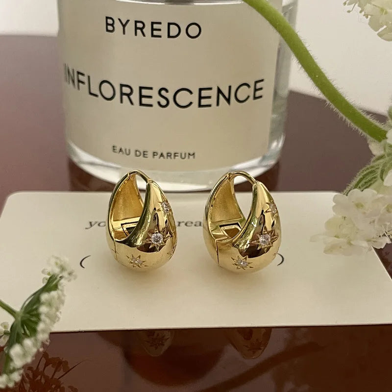 **VENTFILLE 925 Sterling Silver Chunky Hoop Earrings**