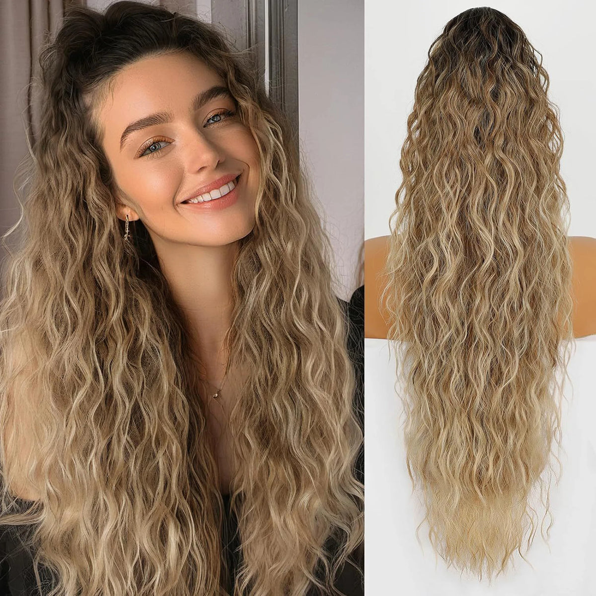 **Long Wavy Clip-In Ponytail Extension**