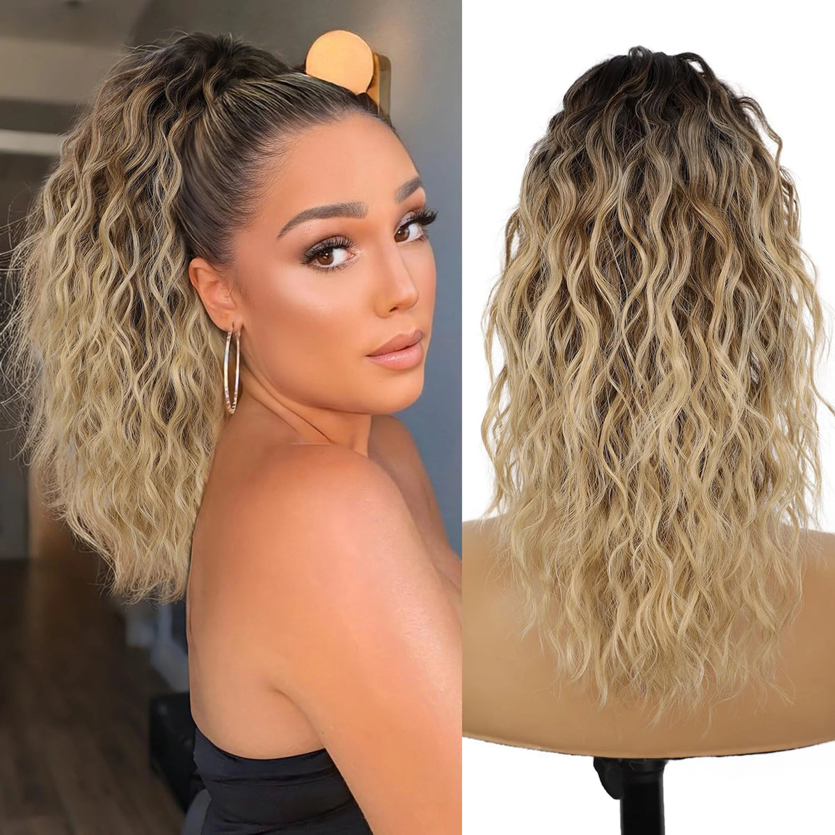 **Long Wavy Clip-In Ponytail Extension**