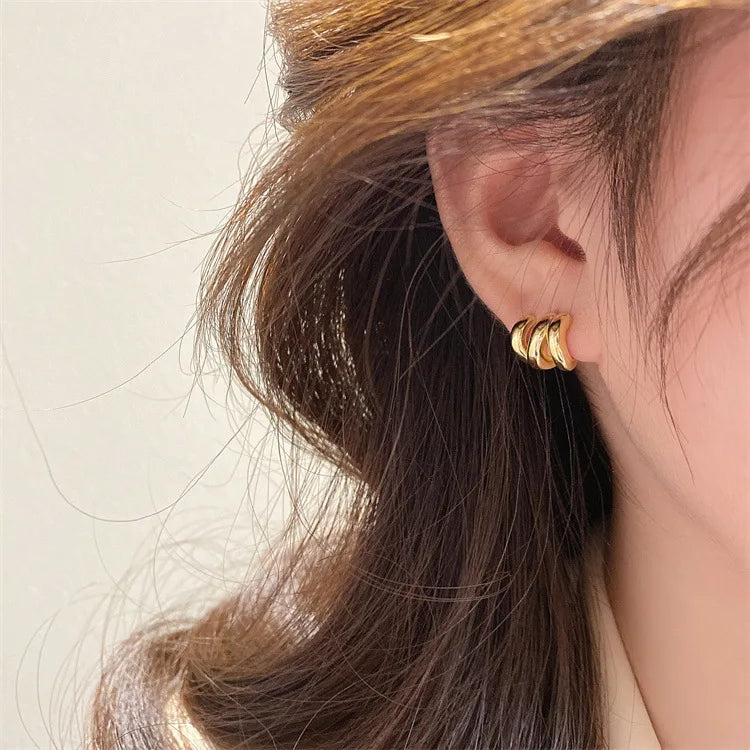 **VENTFILLE 925 Sterling Silver Chunky Hoop Earrings**