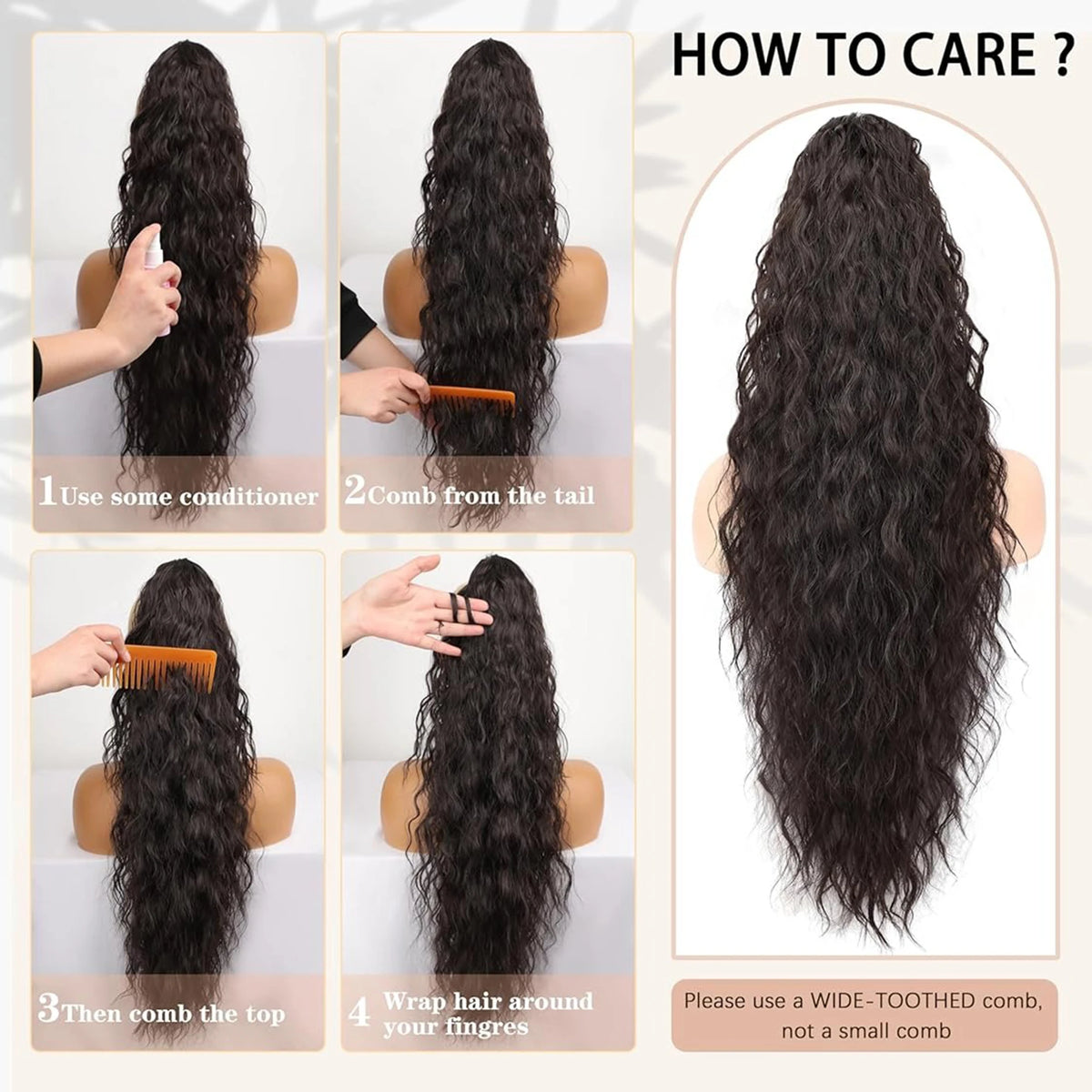 **Long Wavy Clip-In Ponytail Extension**