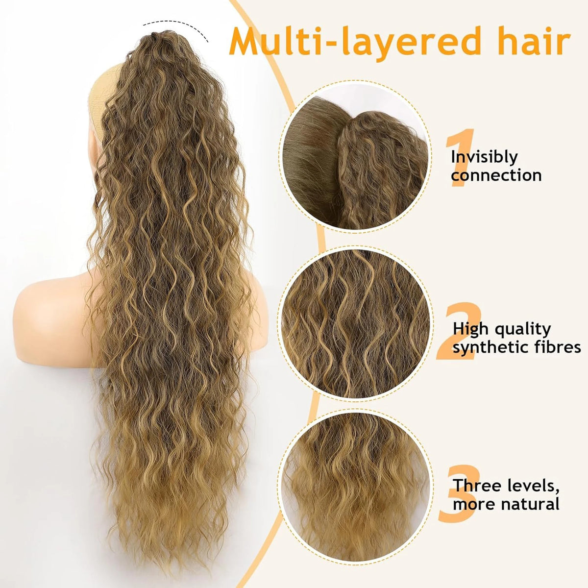 **Long Wavy Clip-In Ponytail Extension**
