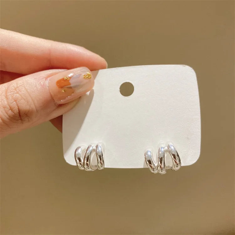 **VENTFILLE 925 Sterling Silver Chunky Hoop Earrings**