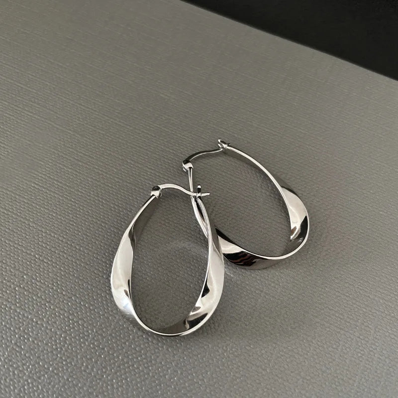 **VENTFILLE 925 Sterling Silver Chunky Hoop Earrings**