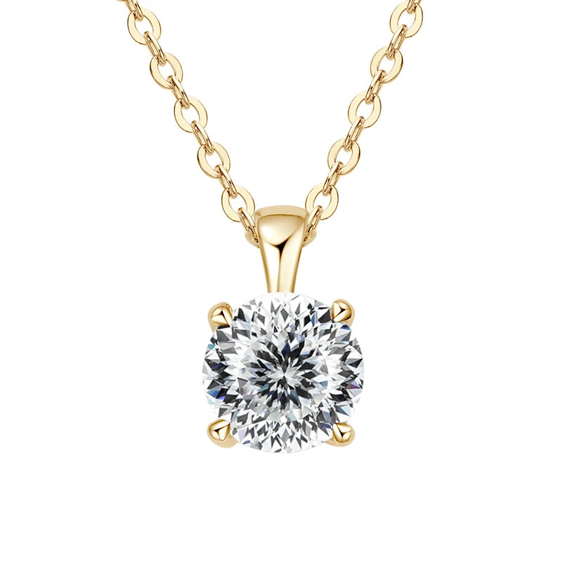 1ct Moissanite Pendant Necklace in 925 Sterling Silver