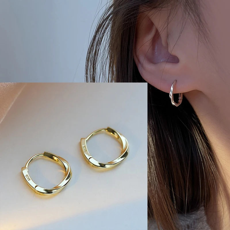 **VENTFILLE 925 Sterling Silver Chunky Hoop Earrings**