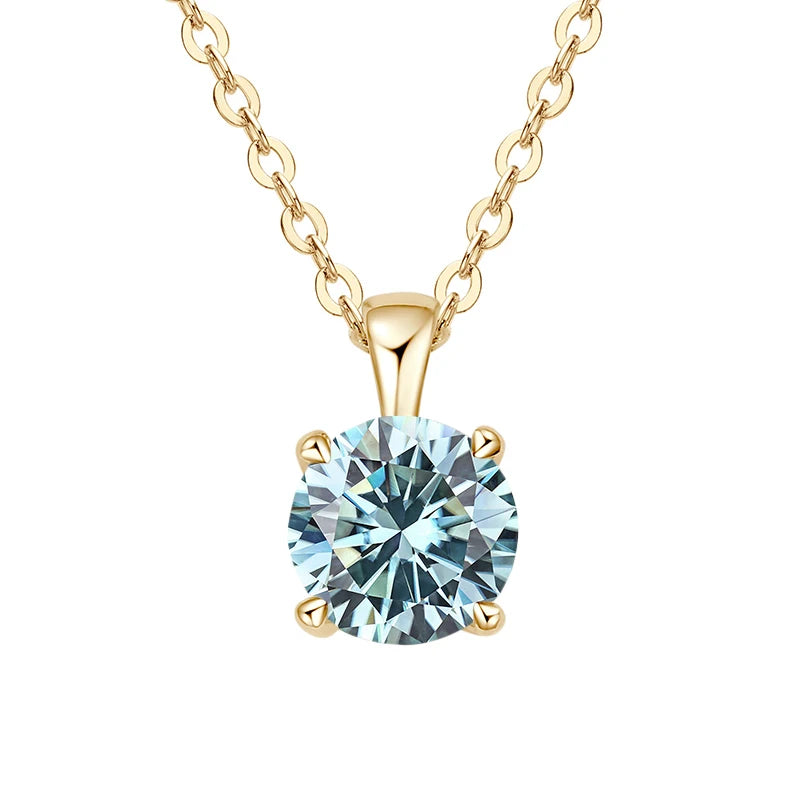 1ct Moissanite Pendant Necklace in 925 Sterling Silver