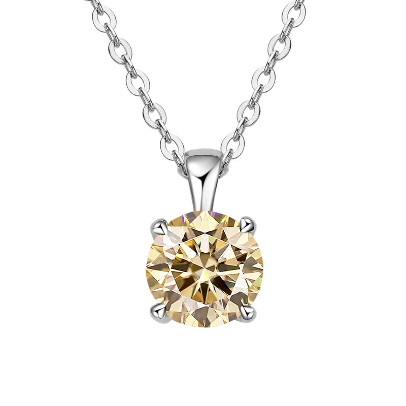 1ct Moissanite Pendant Necklace in 925 Sterling Silver