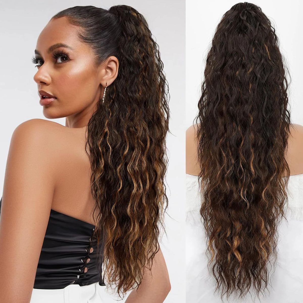 **Long Wavy Clip-In Ponytail Extension**
