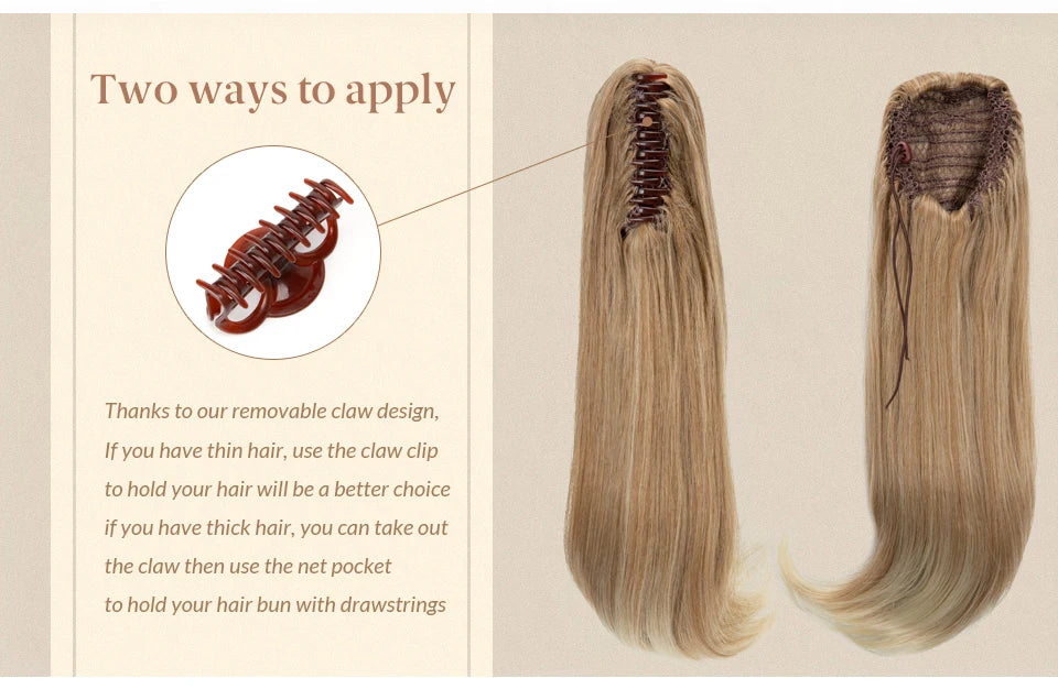 SARLA Long Silky Claw Clip Ponytail Extension