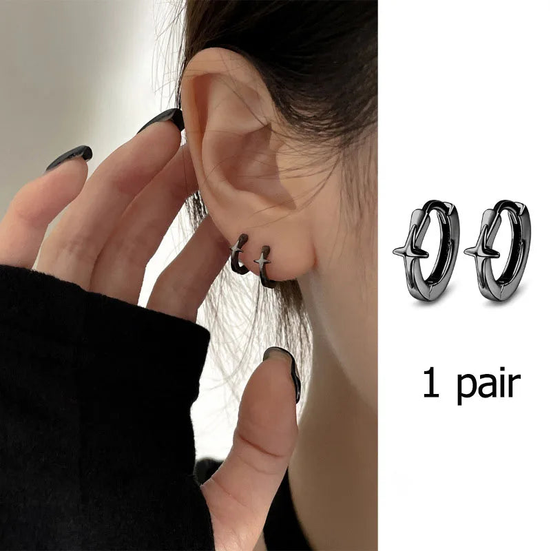 **VENTFILLE 925 Sterling Silver Chunky Hoop Earrings**