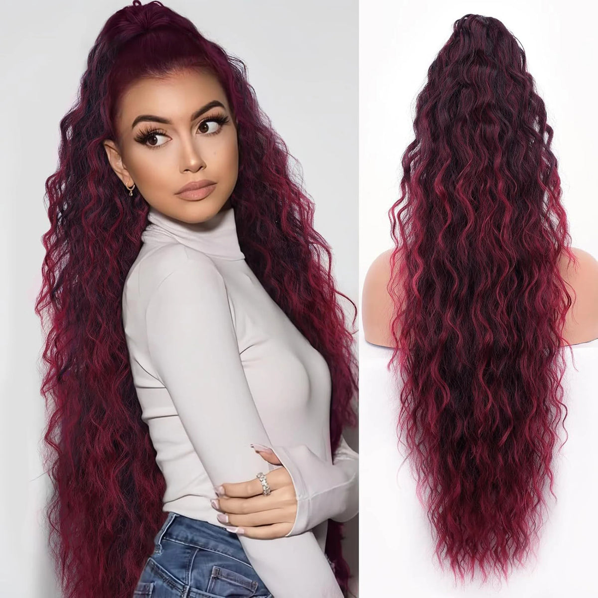 **Long Wavy Clip-In Ponytail Extension**