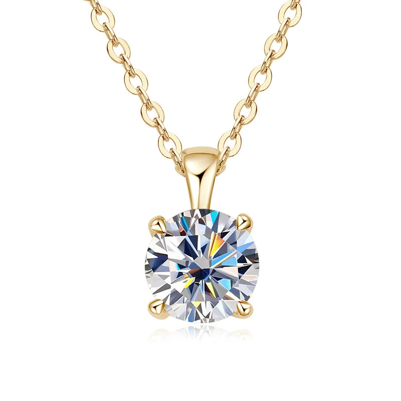 1ct Moissanite Pendant Necklace in 925 Sterling Silver