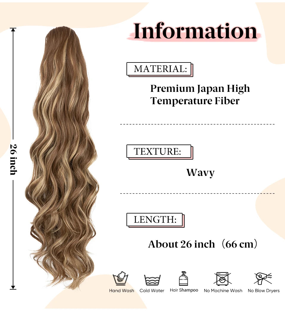 **26" Natural Wave Drawstring Ponytail Extension**