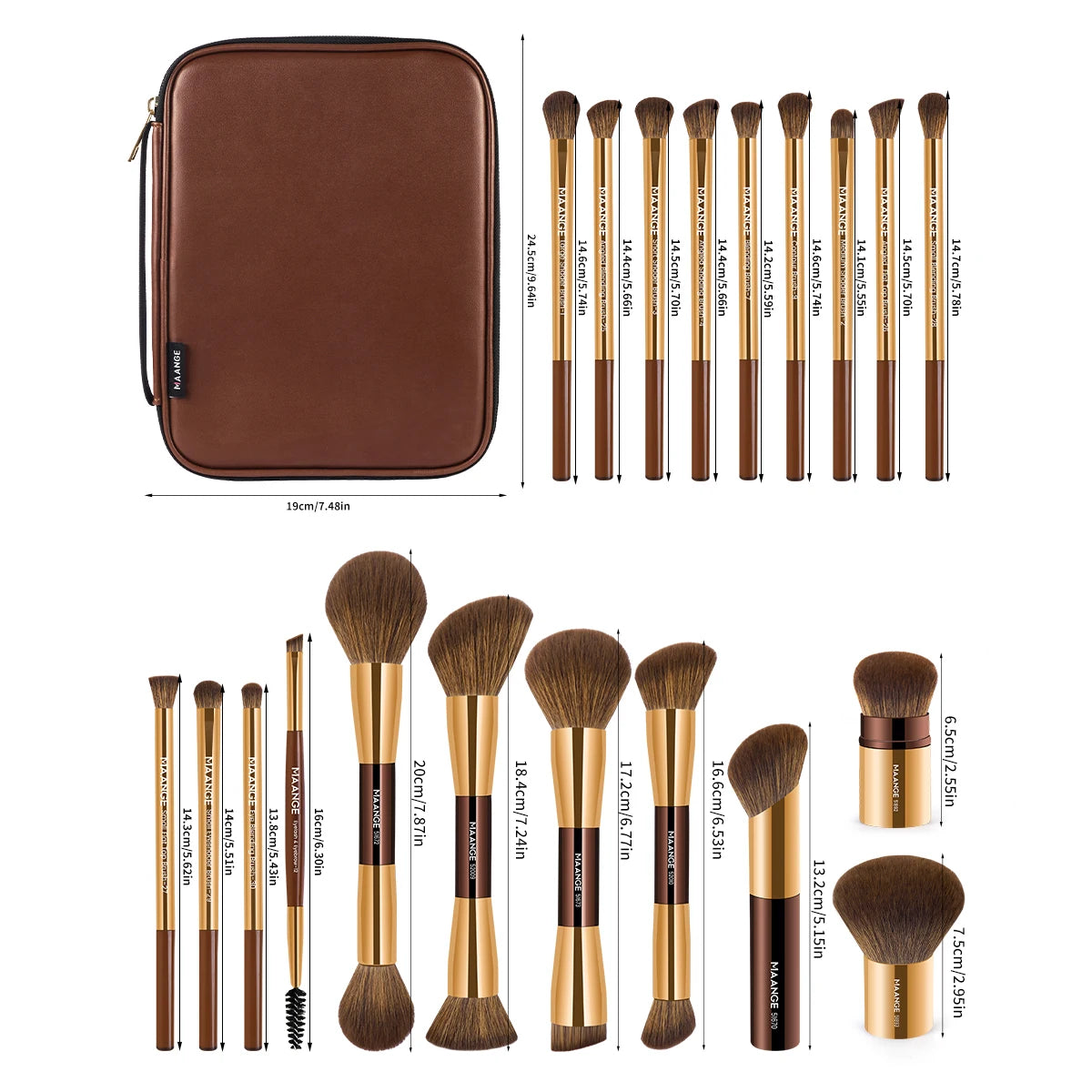 MAANGE 20-Piece Pro Makeup Brush Set with Bag