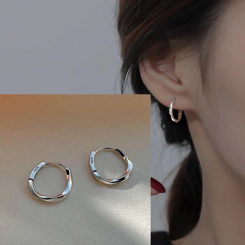 **VENTFILLE 925 Sterling Silver Chunky Hoop Earrings**