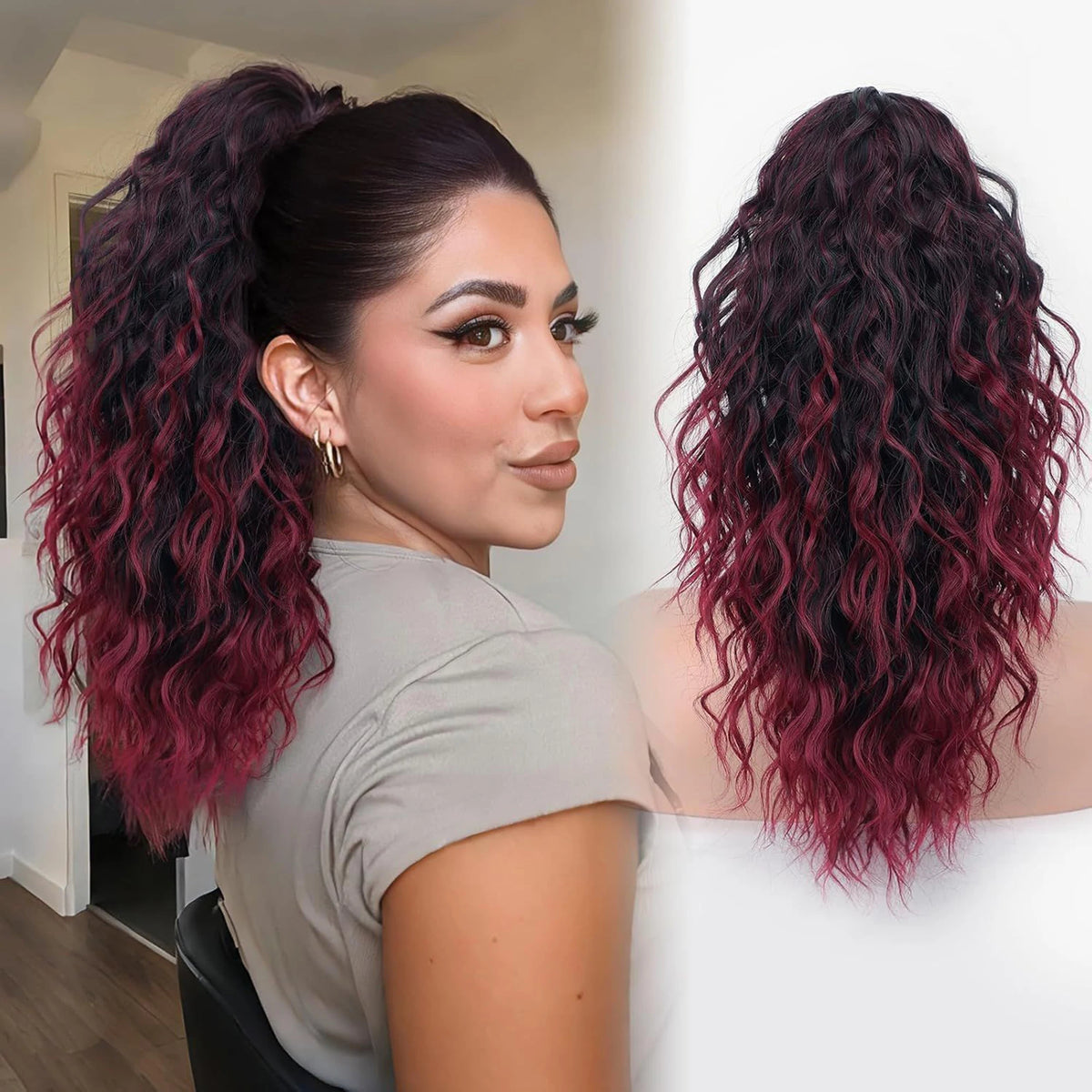 **Long Wavy Clip-In Ponytail Extension**