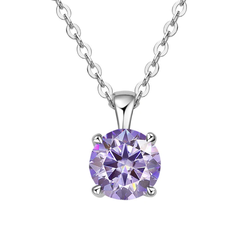 1ct Moissanite Pendant Necklace in 925 Sterling Silver