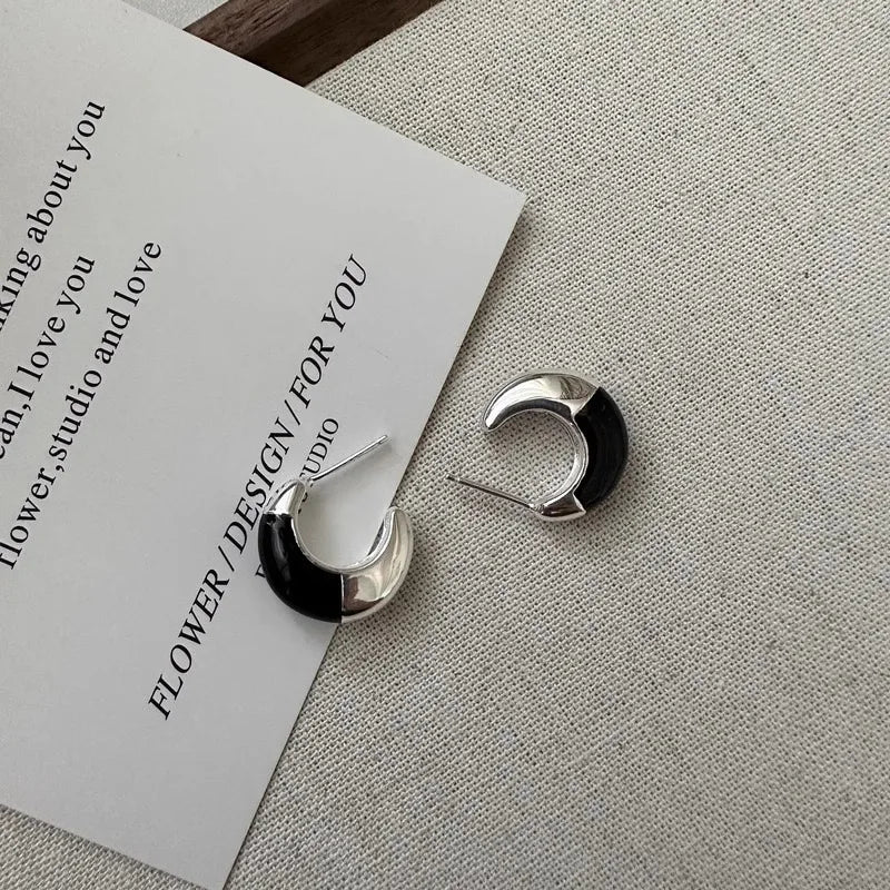 **VENTFILLE 925 Sterling Silver Chunky Hoop Earrings**