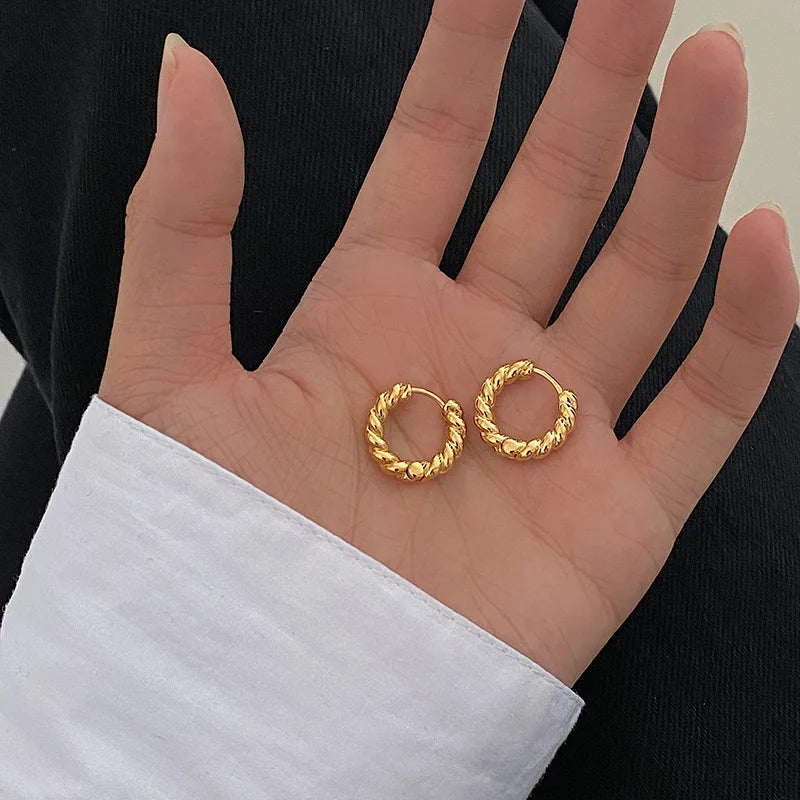 **VENTFILLE 925 Sterling Silver Chunky Hoop Earrings**