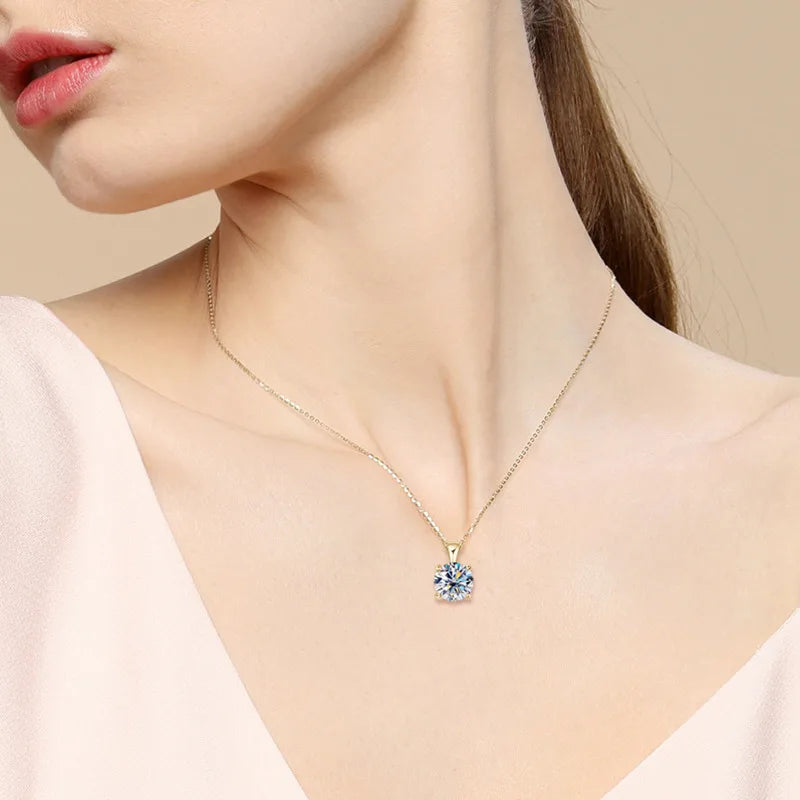 1ct Moissanite Pendant Necklace in 925 Sterling Silver