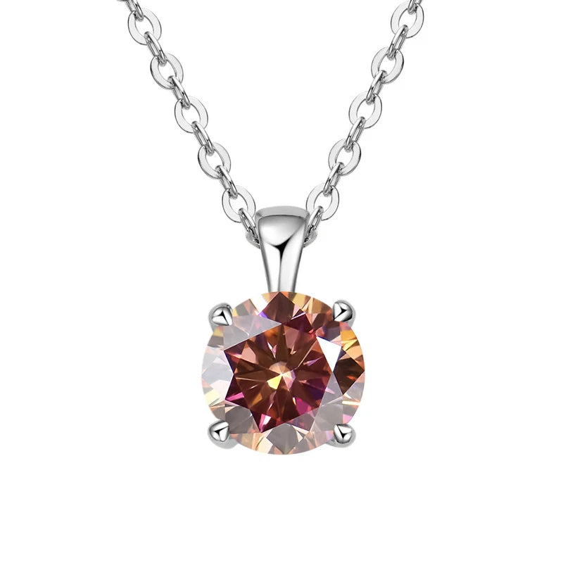 1ct Moissanite Pendant Necklace in 925 Sterling Silver