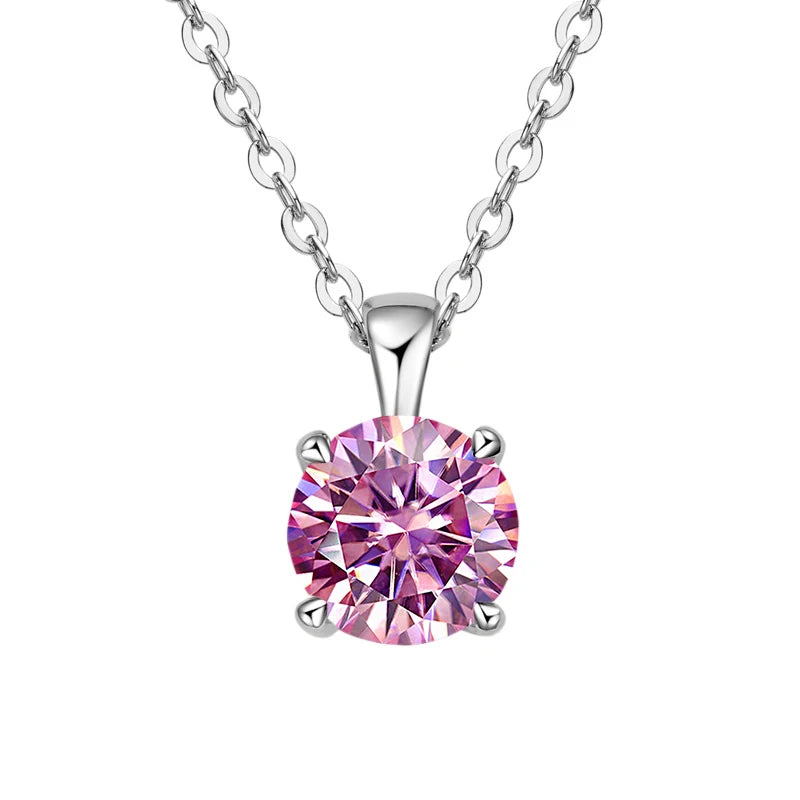 1ct Moissanite Pendant Necklace in 925 Sterling Silver