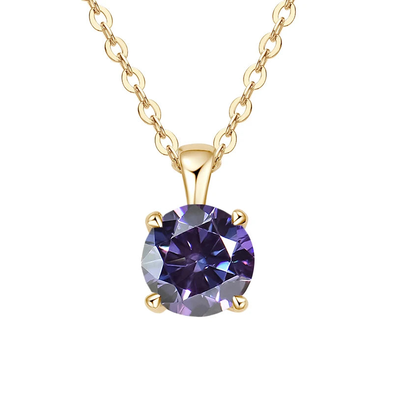 1ct Moissanite Pendant Necklace in 925 Sterling Silver