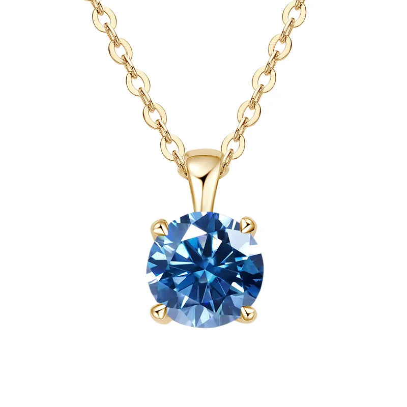1ct Moissanite Pendant Necklace in 925 Sterling Silver