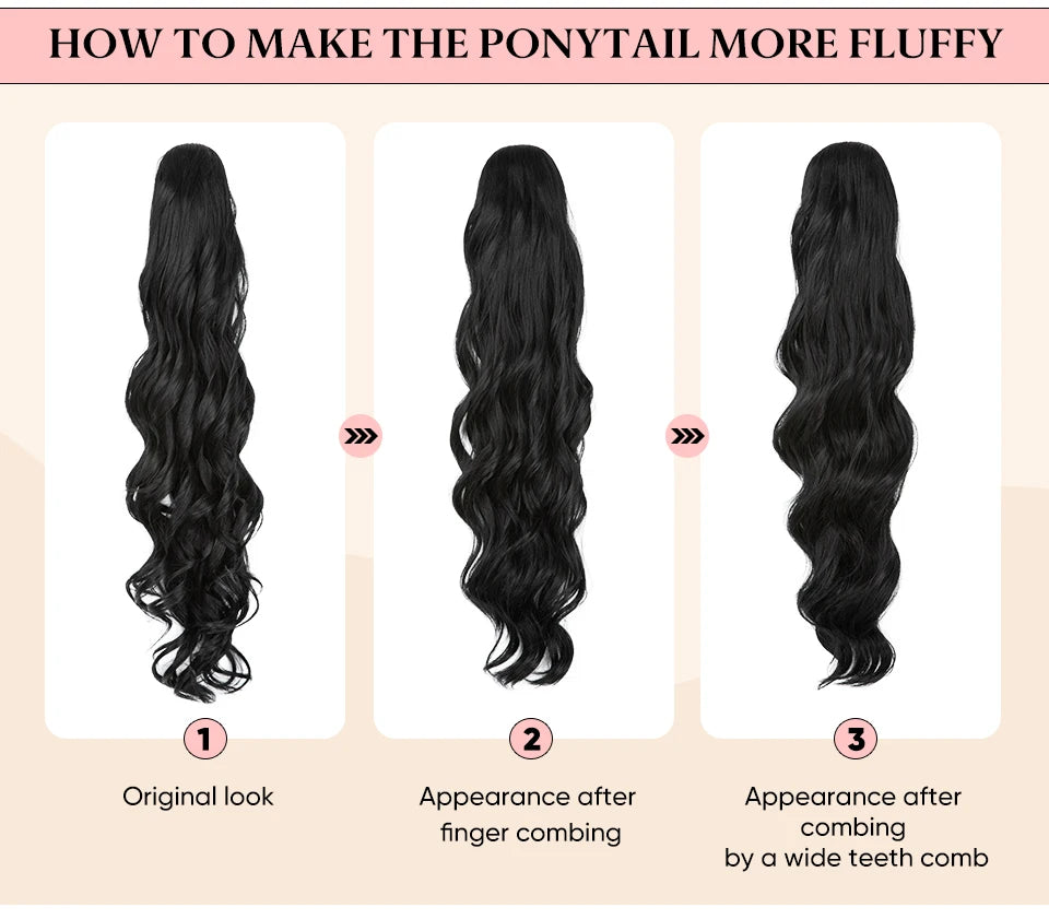 **26" Natural Wave Drawstring Ponytail Extension**
