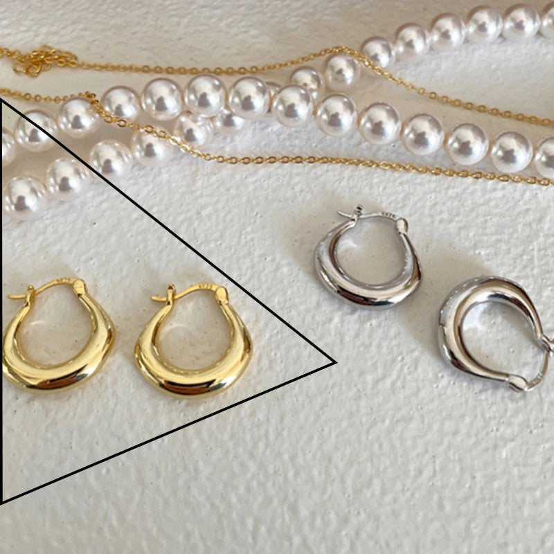 **VENTFILLE 925 Sterling Silver Chunky Hoop Earrings**