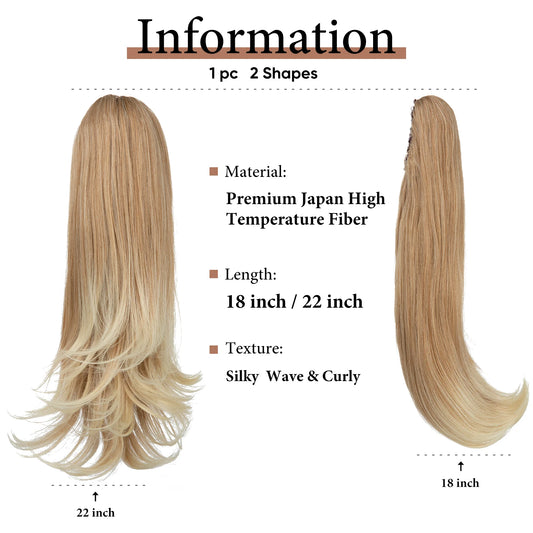 SARLA Long Silky Claw Clip Ponytail Extension