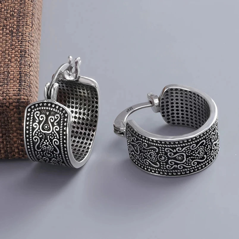 **VENTFILLE 925 Sterling Silver Chunky Hoop Earrings**