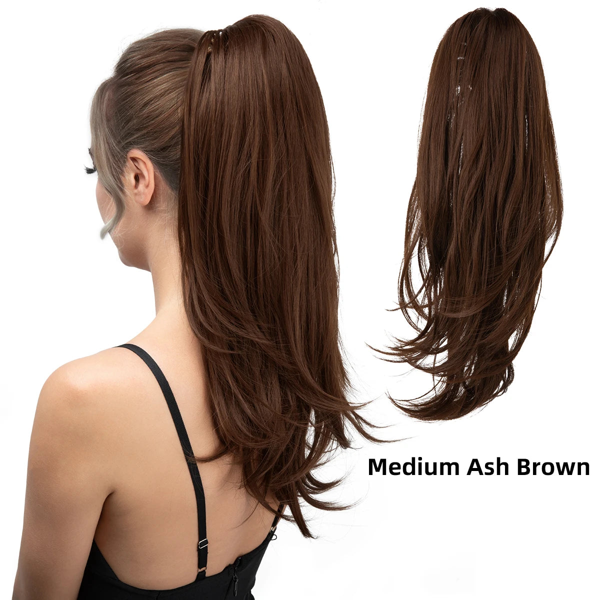 SARLA Long Silky Claw Clip Ponytail Extension