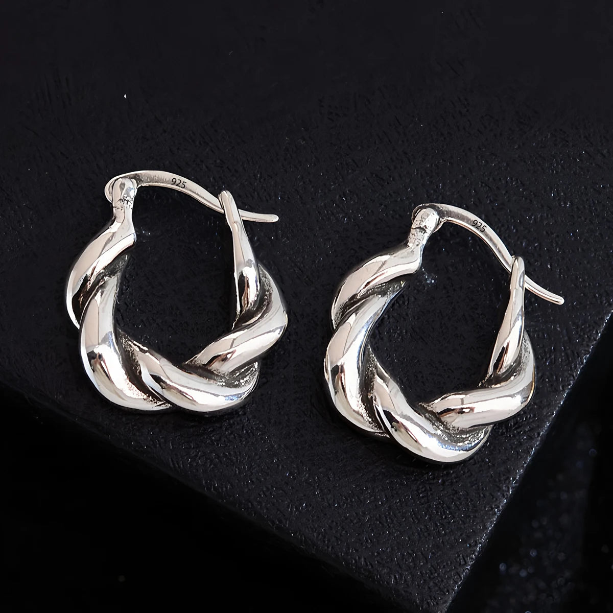 **VENTFILLE 925 Sterling Silver Chunky Hoop Earrings**