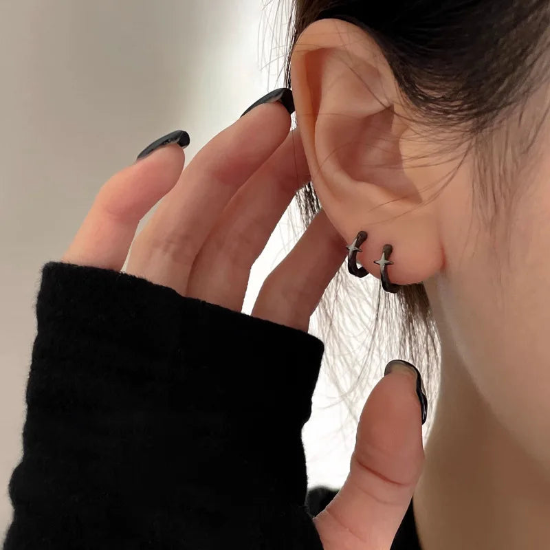 **VENTFILLE 925 Sterling Silver Chunky Hoop Earrings**