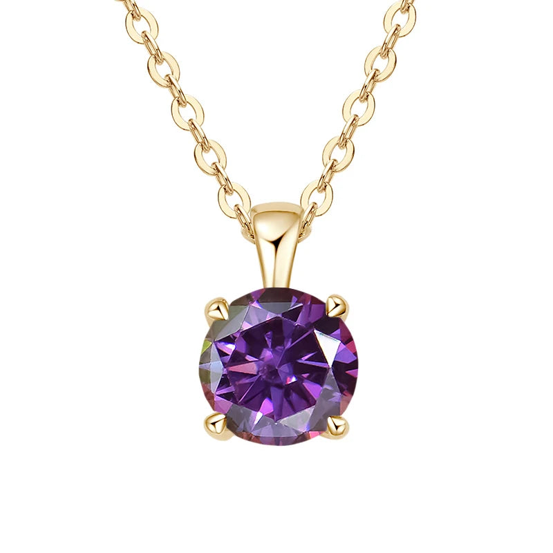 1ct Moissanite Pendant Necklace in 925 Sterling Silver