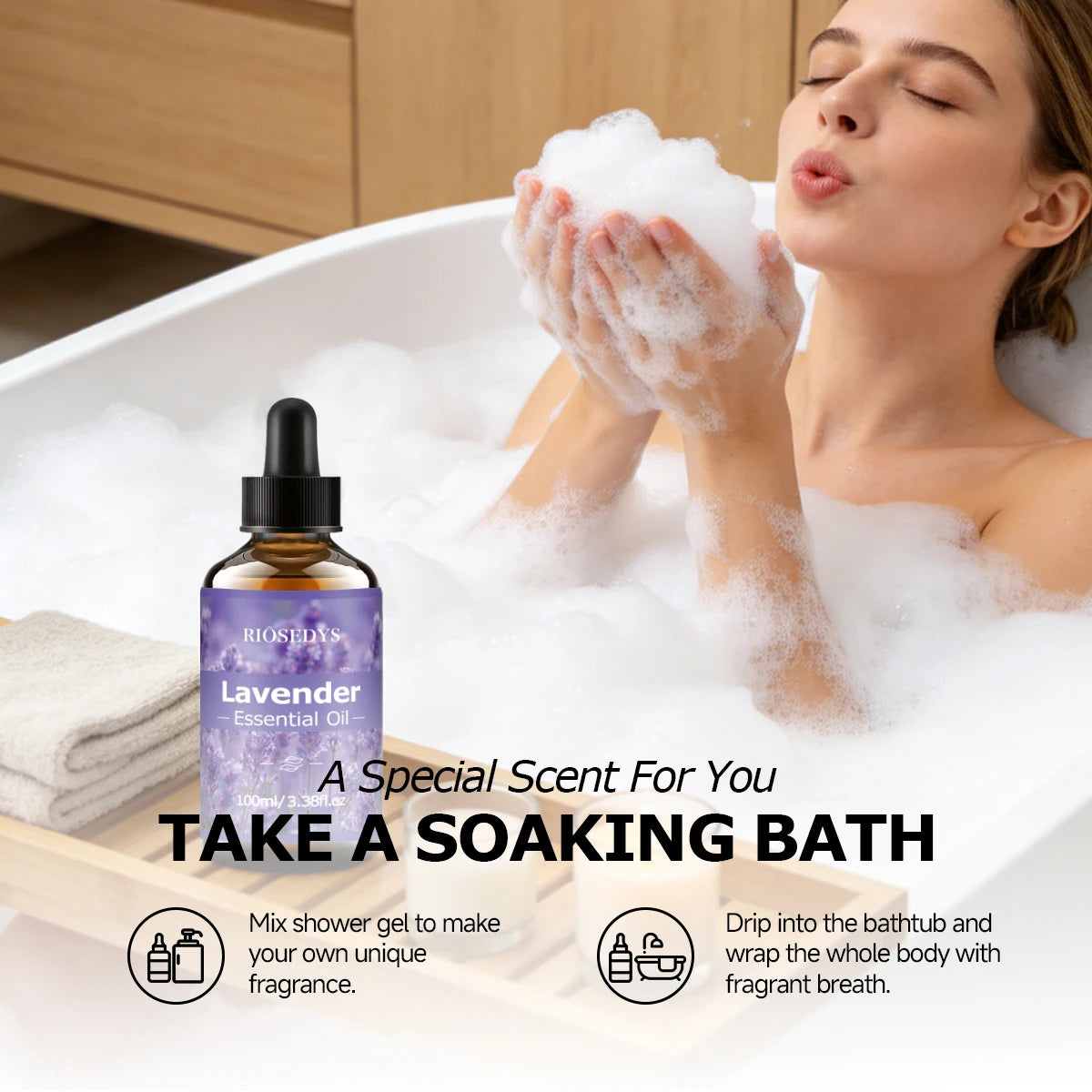 100ml LAVENDER ESSENTIAL OIL Suitable for massage and skincare