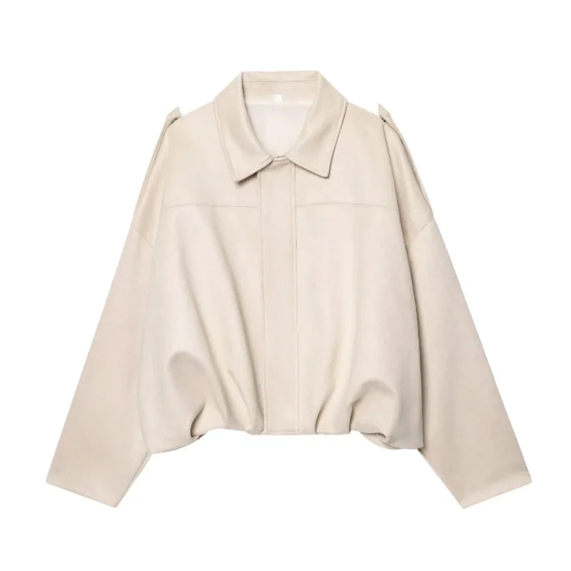 MUJER Faux Suede Bomber Jackets for Women