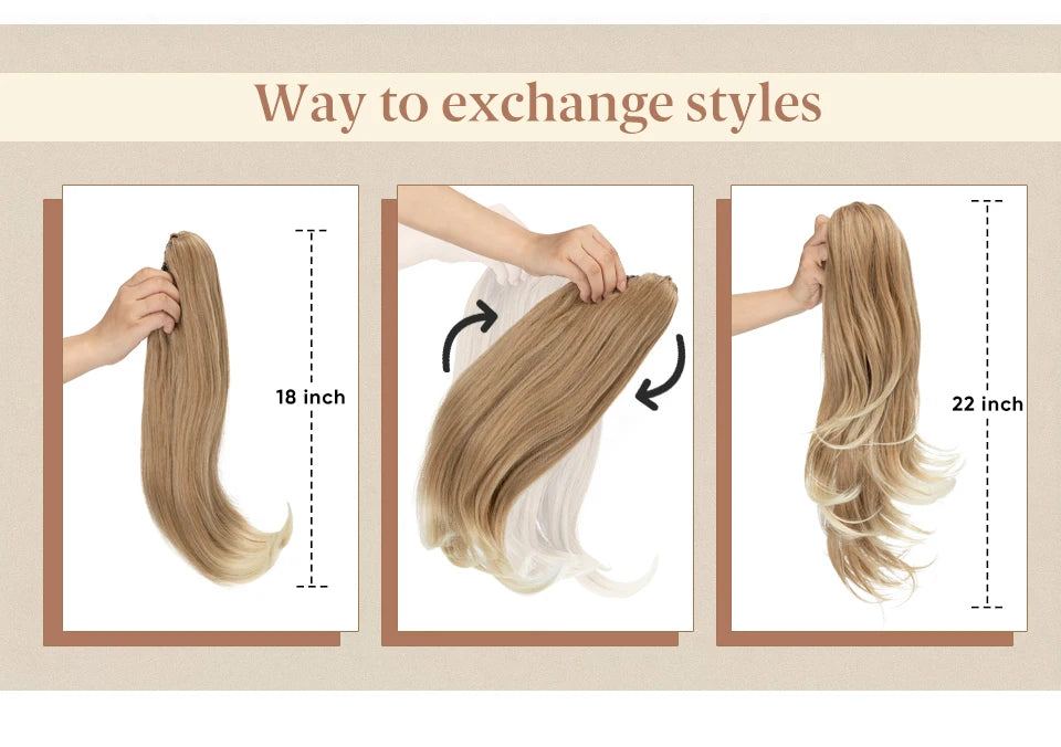 SARLA Long Silky Claw Clip Ponytail Extension