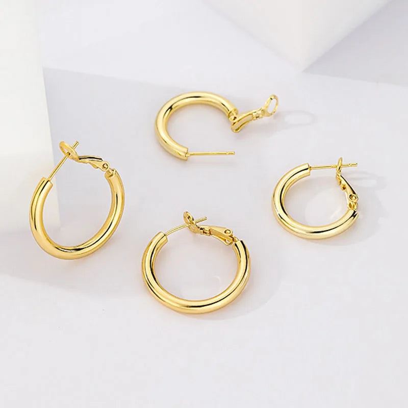 **VENTFILLE 925 Sterling Silver Chunky Hoop Earrings**