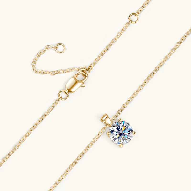 1ct Moissanite Pendant Necklace in 925 Sterling Silver