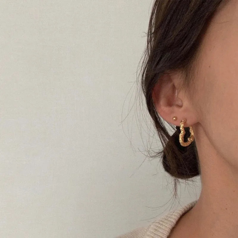 **VENTFILLE 925 Sterling Silver Chunky Hoop Earrings**