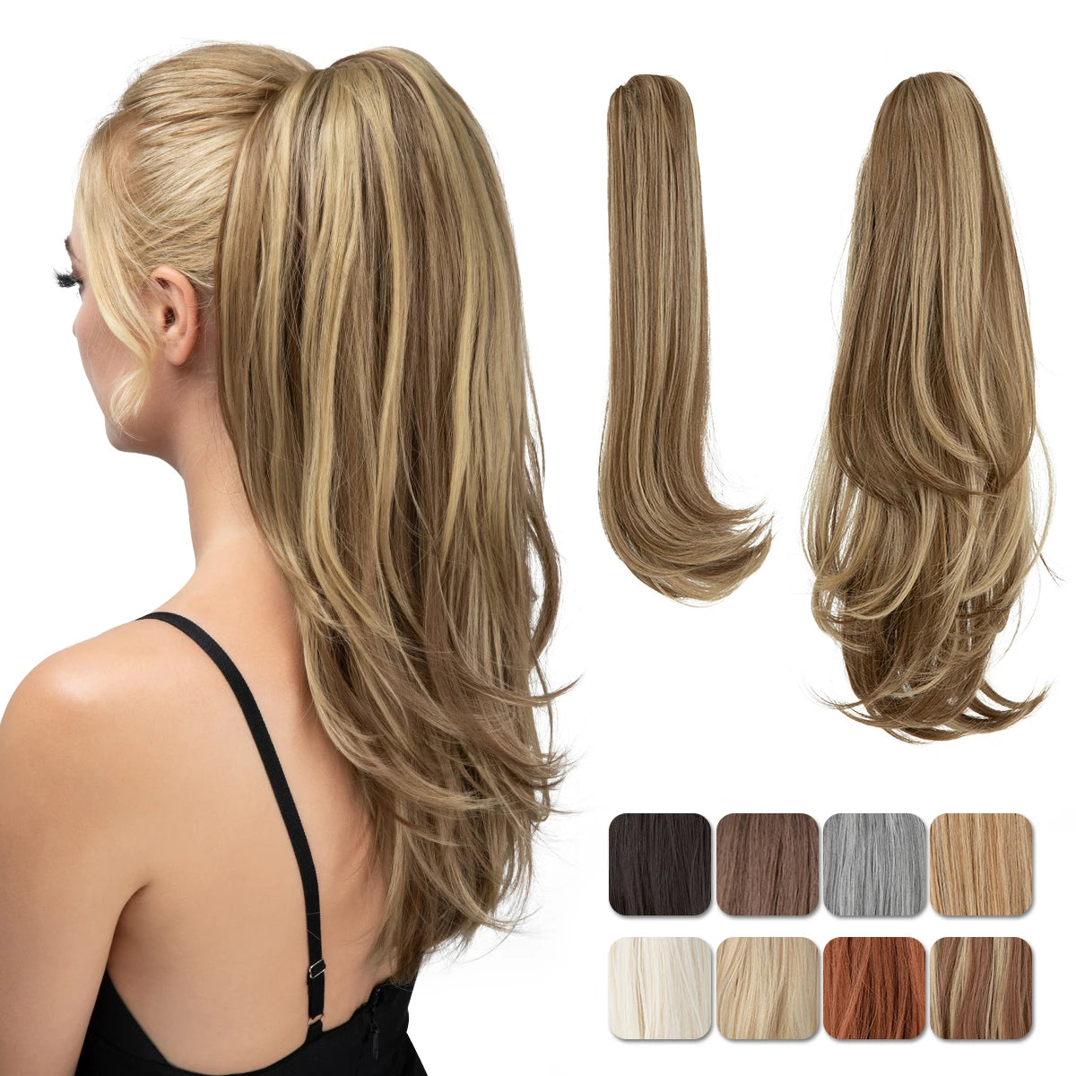 SARLA Long Silky Claw Clip Ponytail Extension