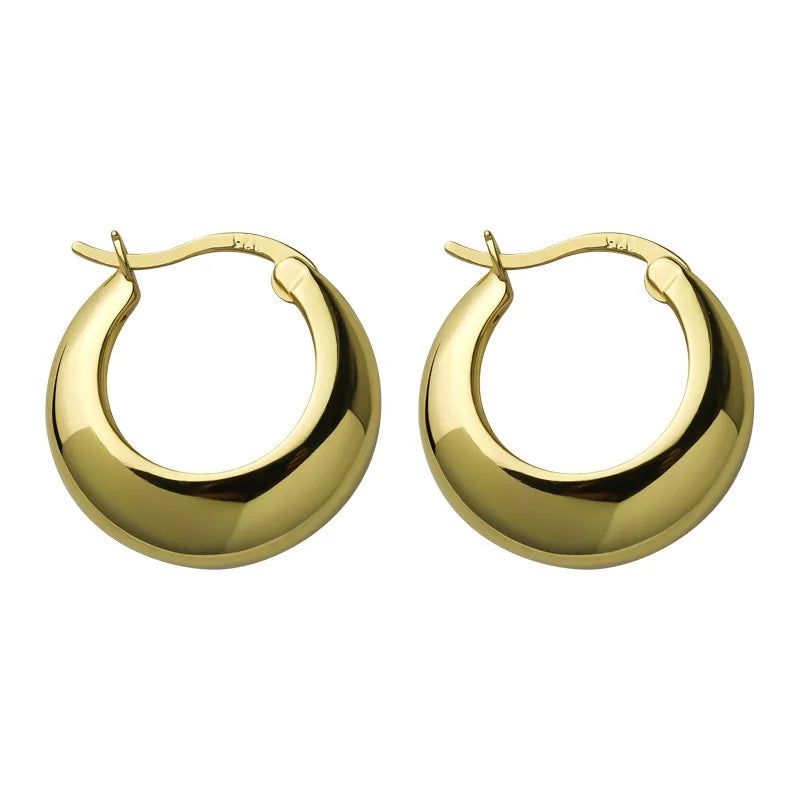 **VENTFILLE 925 Sterling Silver Chunky Hoop Earrings**