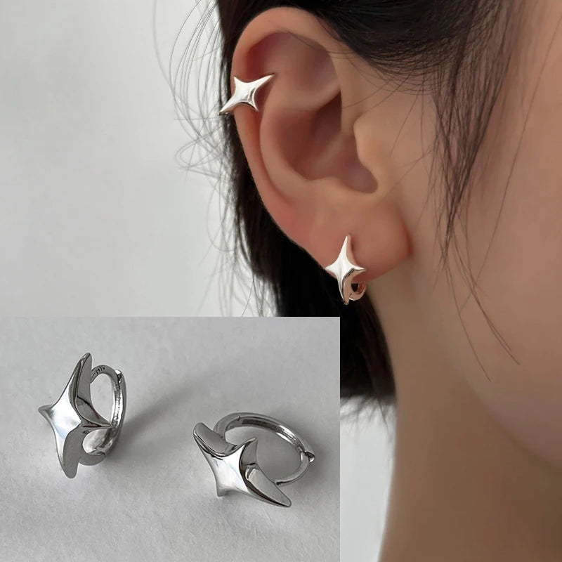 **VENTFILLE 925 Sterling Silver Chunky Hoop Earrings**