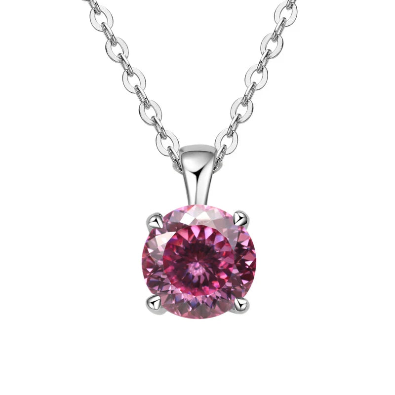 1ct Moissanite Pendant Necklace in 925 Sterling Silver