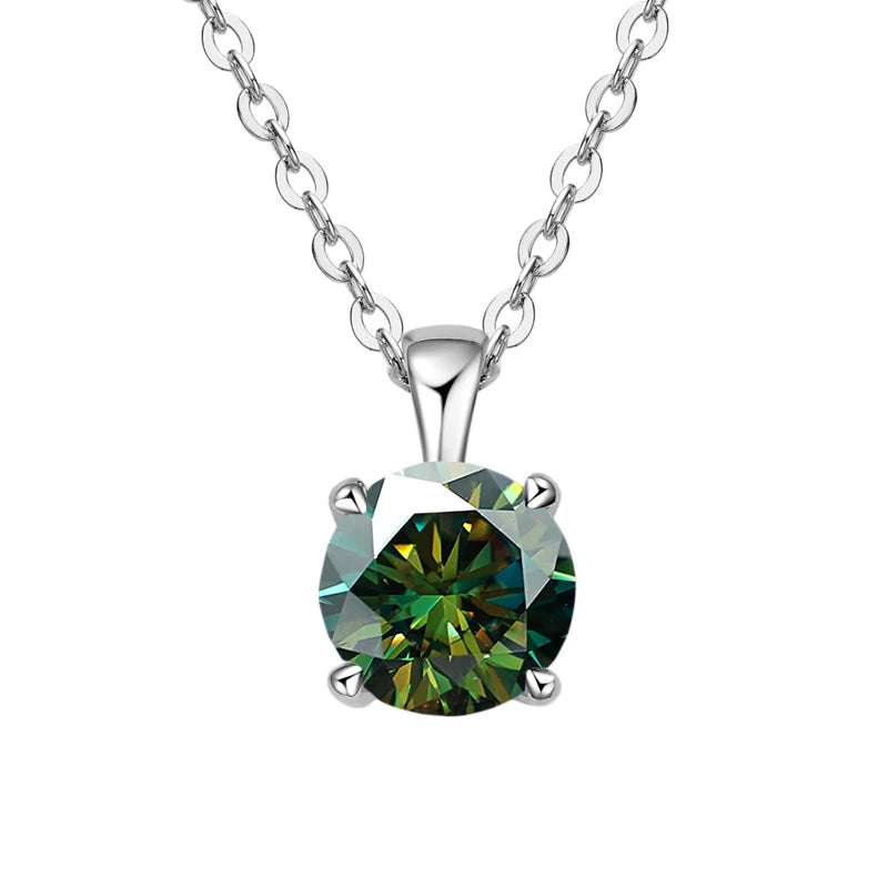 1ct Moissanite Pendant Necklace in 925 Sterling Silver