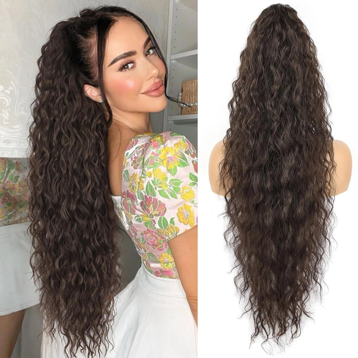 **Long Wavy Clip-In Ponytail Extension**