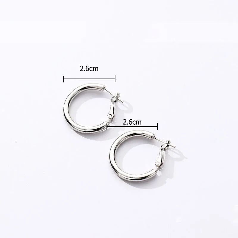 **VENTFILLE 925 Sterling Silver Chunky Hoop Earrings**